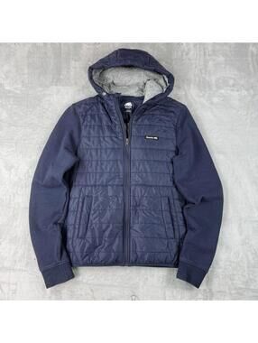 Roots Canada Men’s Journey Hybird Jacket Hooded Insulation Casual Blue Size L